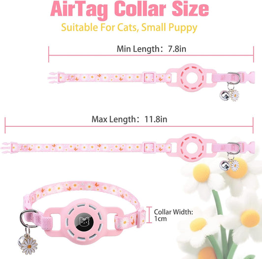 BINGPET AirTag Cat Collar Breakaway, Collar with Airtag Holder and Bell