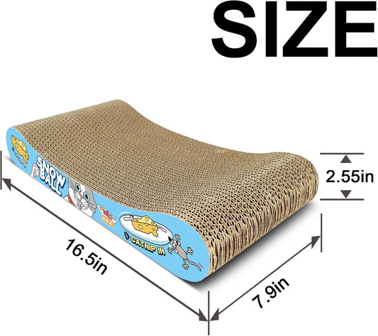 TTCAT Cat Scratching Pad, 2 Pack Corrugated Cat Scratcher Cardboard, Bone Type Durable Cat Scratching Board Reversible for Furniture Protection.