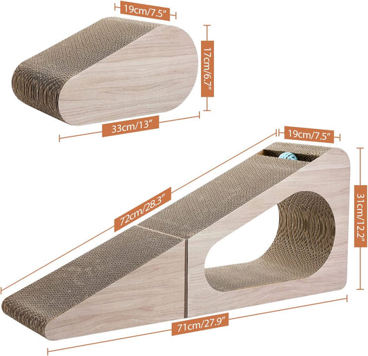 PAWZ Road 28.3" Cardboard Cat Scratcher Triangle 2 in 1 Cat Scratching Ramp
