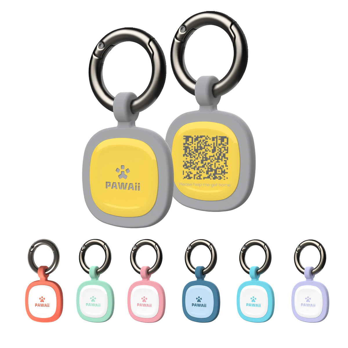 Pawaii Dog ID Tag, Silent Silicone QR Code Tag, Scan Alerts, No App, 1 Pack