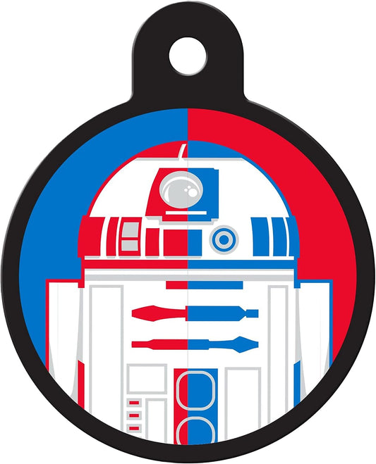 GoTags Star Wars R2D2 Dog Tags for Pets, Personalized Engraved Dog ID Tags with up to 4 Lines of Custom Text
