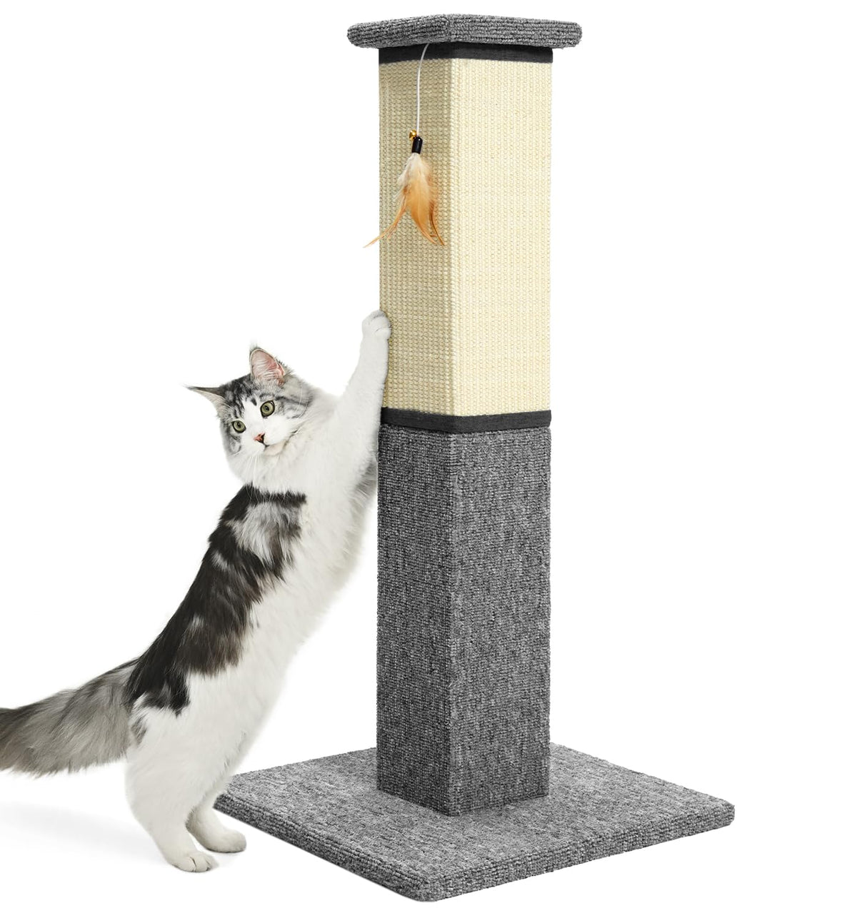 Made4Pets Cat Scratching Post for Indoor Cats, Carpet Cat Scratcher, 32"