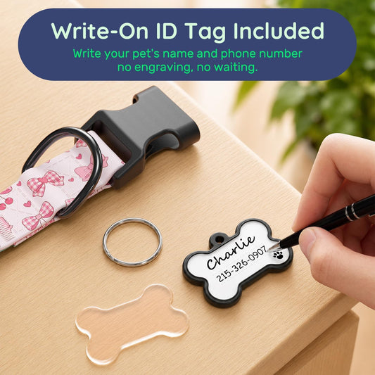 Personalized Dog Collar and Dog Tag Set,Comfortable for Small Medium Dogs