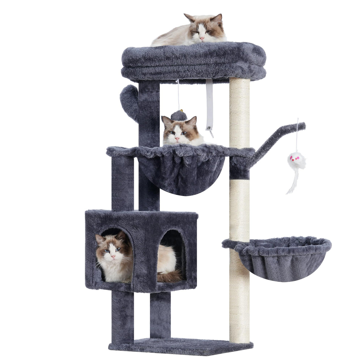 Heybly Cat Tree, 40" Tower with All-Sisal Wrapped Scratching Post HCT006SW