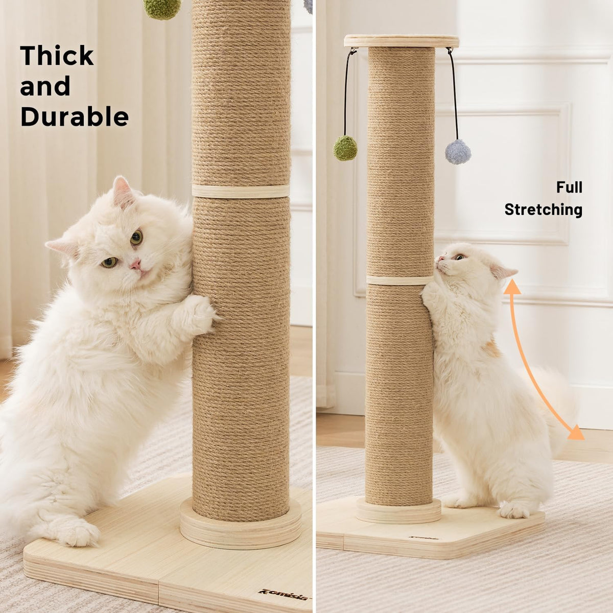 ZOMISIA 35'' Tall Cat Scratching Post for Indoor Cats Adults