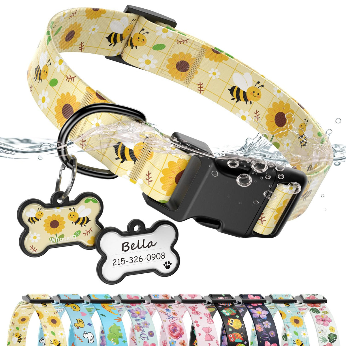 Personalized Dog Collar and Dog Tag Set,Comfortable for Small Medium Dogs