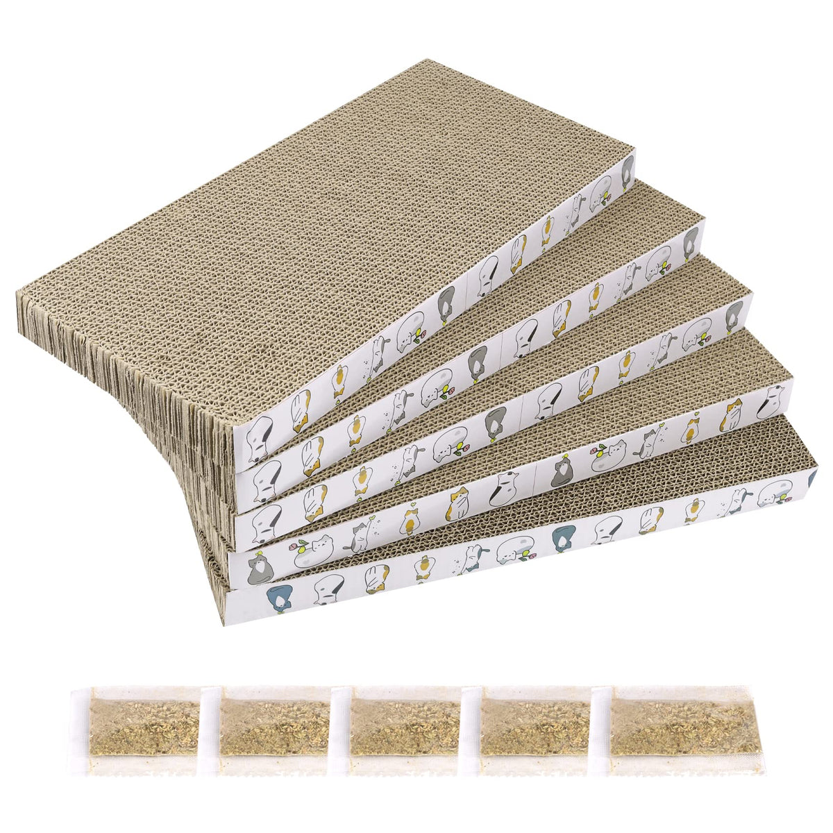 PatiencET 3 Pack Cat Scratcher Pad Recycle Corrugated Cat Scratching Pad