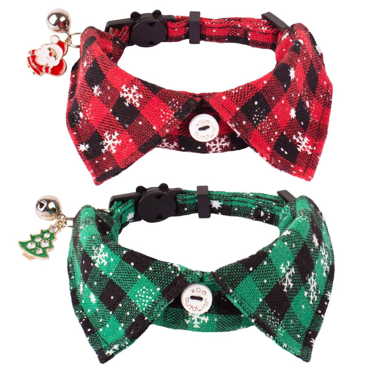 ADOGGYGO Fall Cat Collar Breakaway, Orange Plaid Thanksgiving Cat Bow Tie