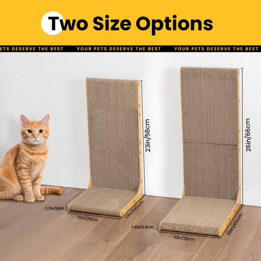 Conlun Cardboard Cat Scratcher, 23" L-Shaped Scratch Pad