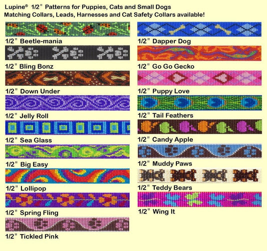 LupinePet Originals 1/2" Jelly Roll Cat Safety Collar, 8-12"