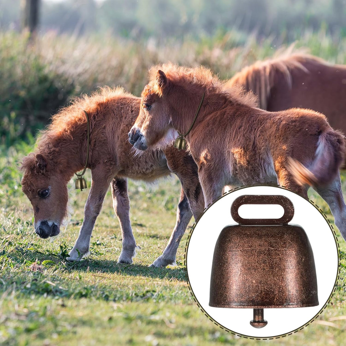 20PCS Copper Bells Cow Bells Small and Large Brass Bells for Farm Animals Pets and Christmas Decorations Loud Anti-Theft Long Distance Sound