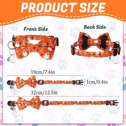 18 Pcs Holiday Cat Collars Breakaway Halloween Cat Collars with Bowtie