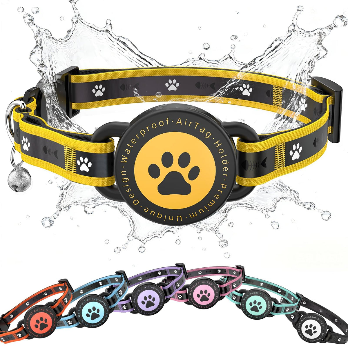 AirTag Cat Collars, Reflective Collar Compatible with Apple Air Tag