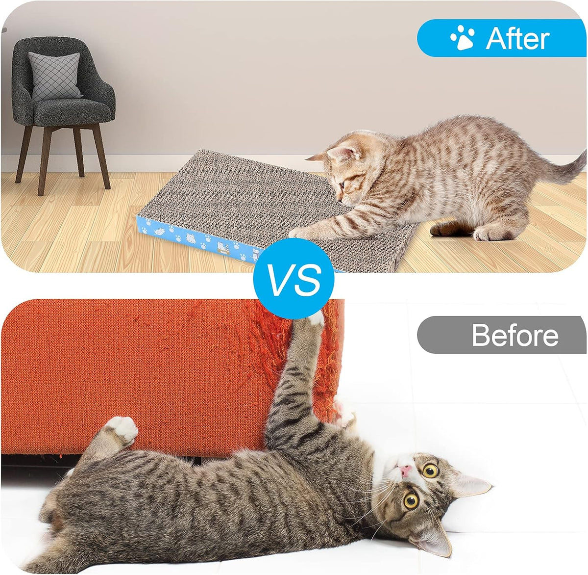 5 Packs in 1 Cat Scratch Pad, Cat Scratcher Cardboard,Reversible,Durable Recyclable Cardboard, Premium Scratch, Suitable for Cats to Rest, Grind Claws and Play
