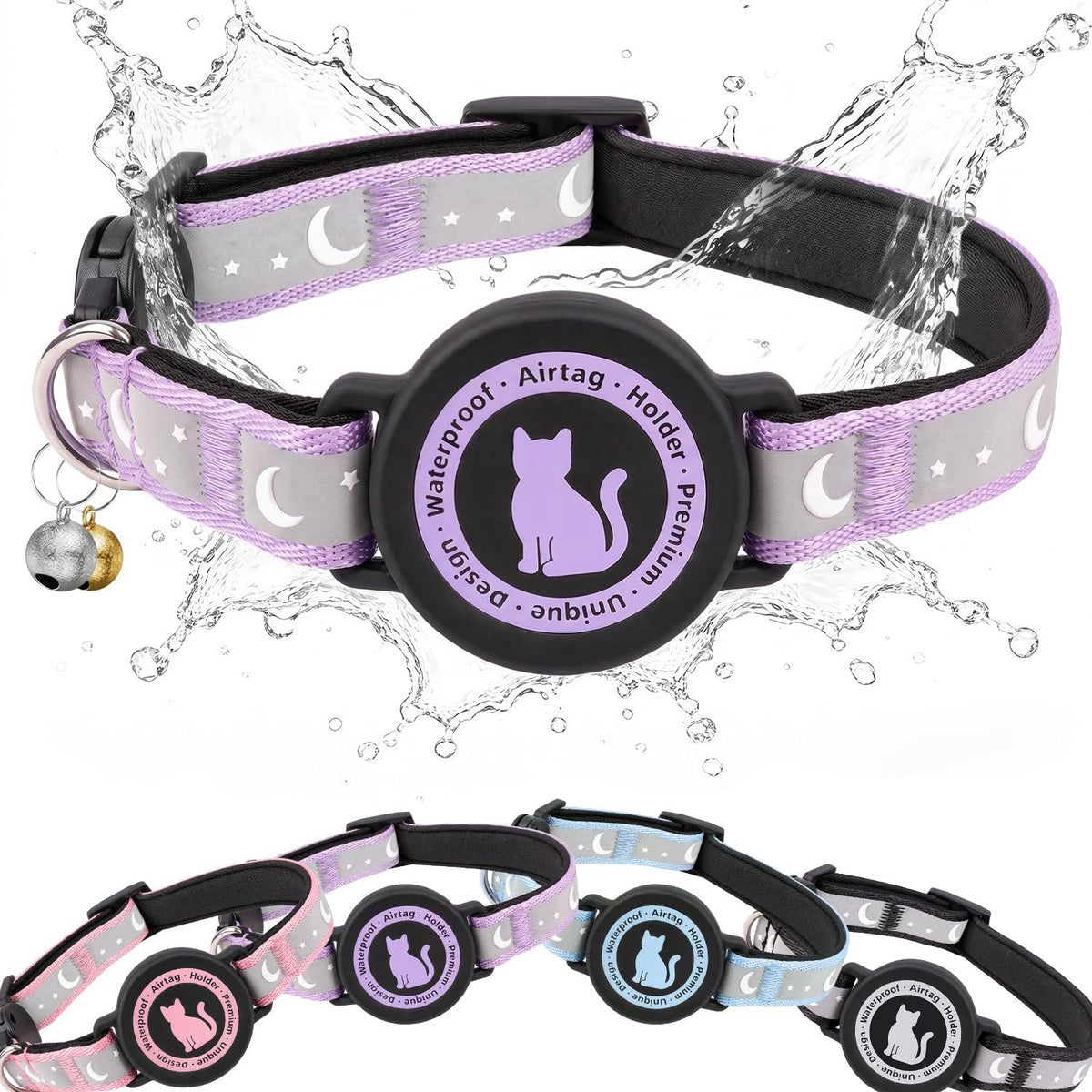 AirTag Cat Collar with Waterproof Holder for Cats and Kittens