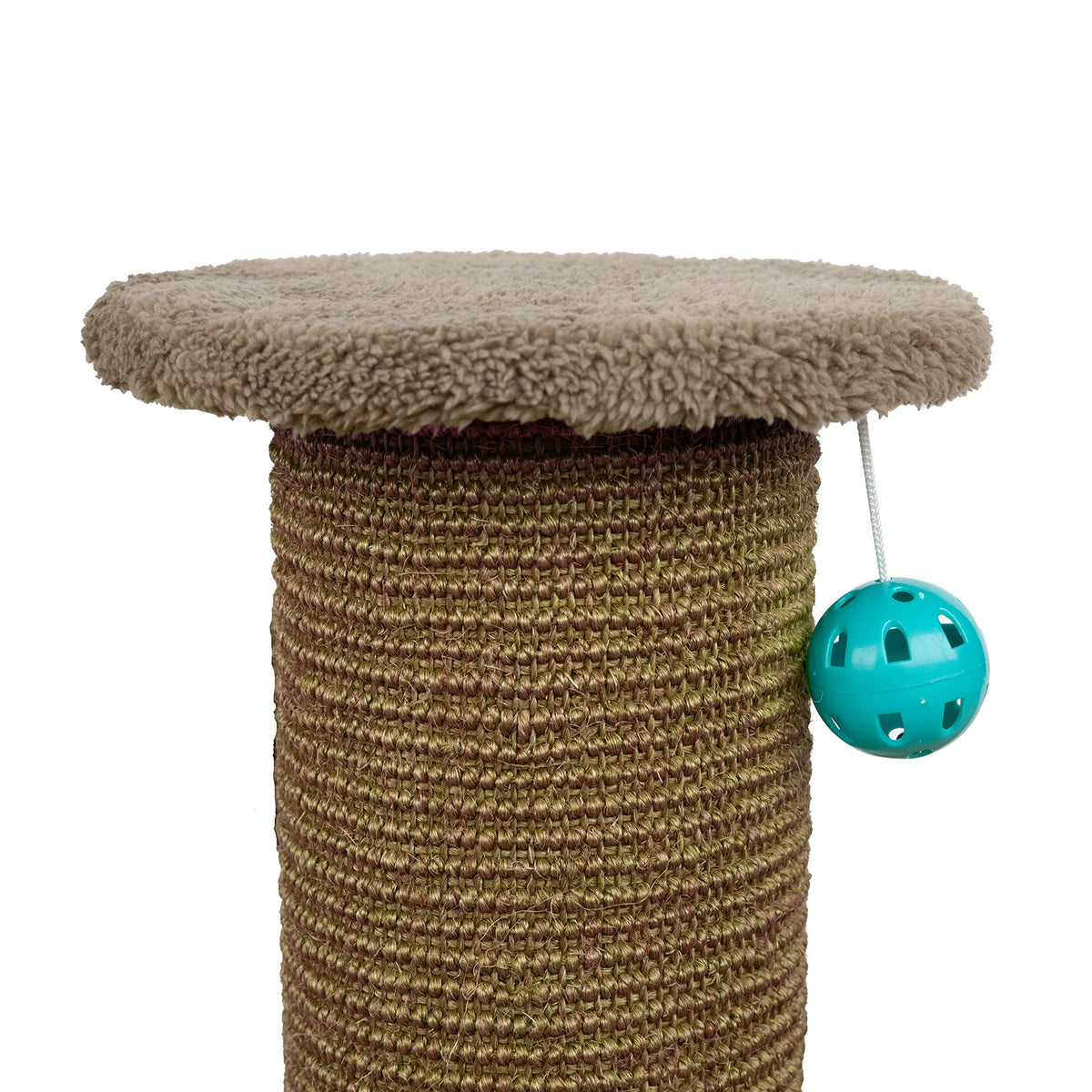 Kitty City Tall Sisal Cat Scratching Post, 32” Durable Scratcher with Sturdy Base & Hanging Jingle Toy, Easy Assembly, Furniture Protection for Indoor Cats - Gray