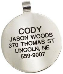 LuckyPet Flower Jewelry Pet ID Tag for Dogs and Cats, Easy to Read Personalized Engraving on Back Side, Small, Purple