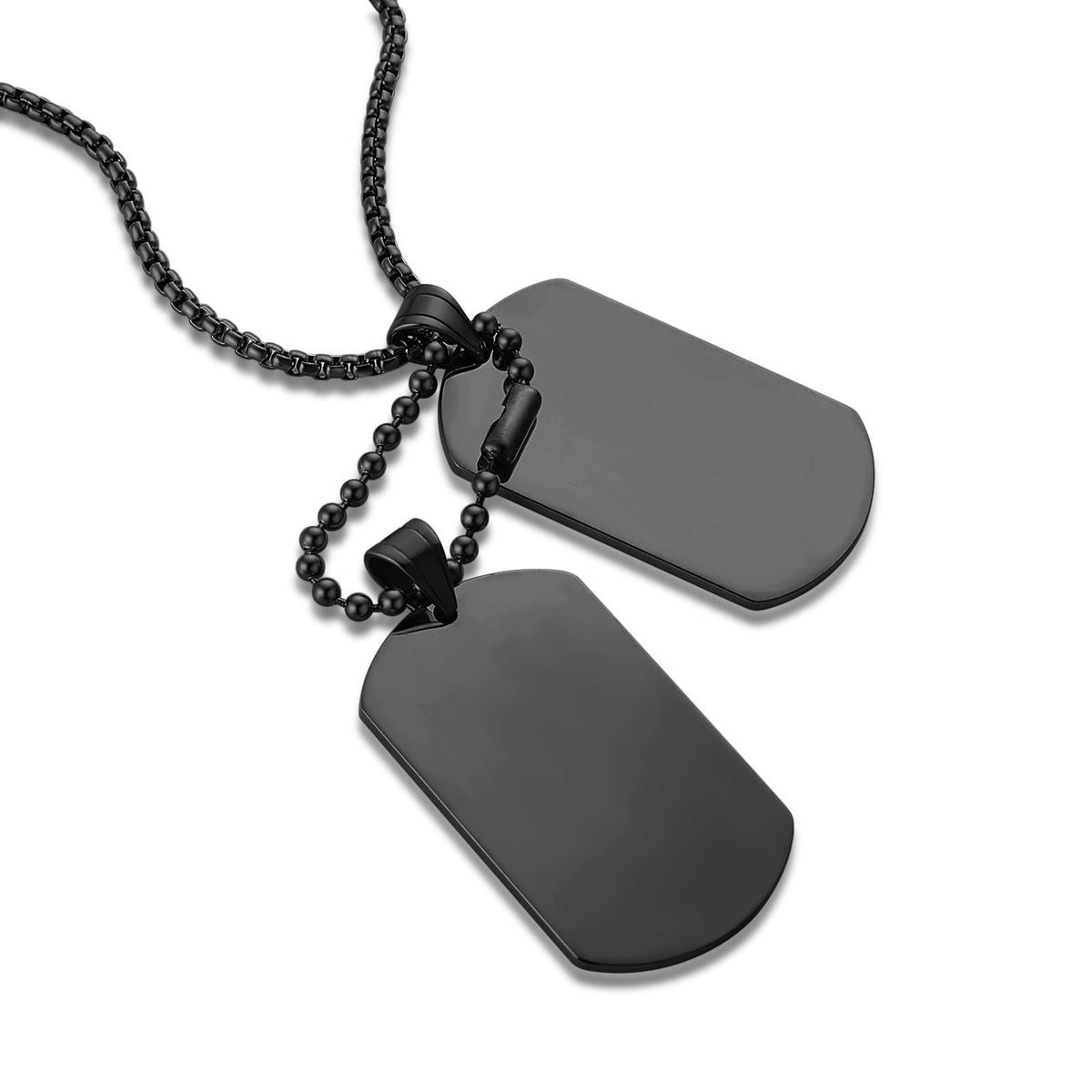 HZMAN Mens High Polishing Stainless Steel Dog Tag Pendant Necklace