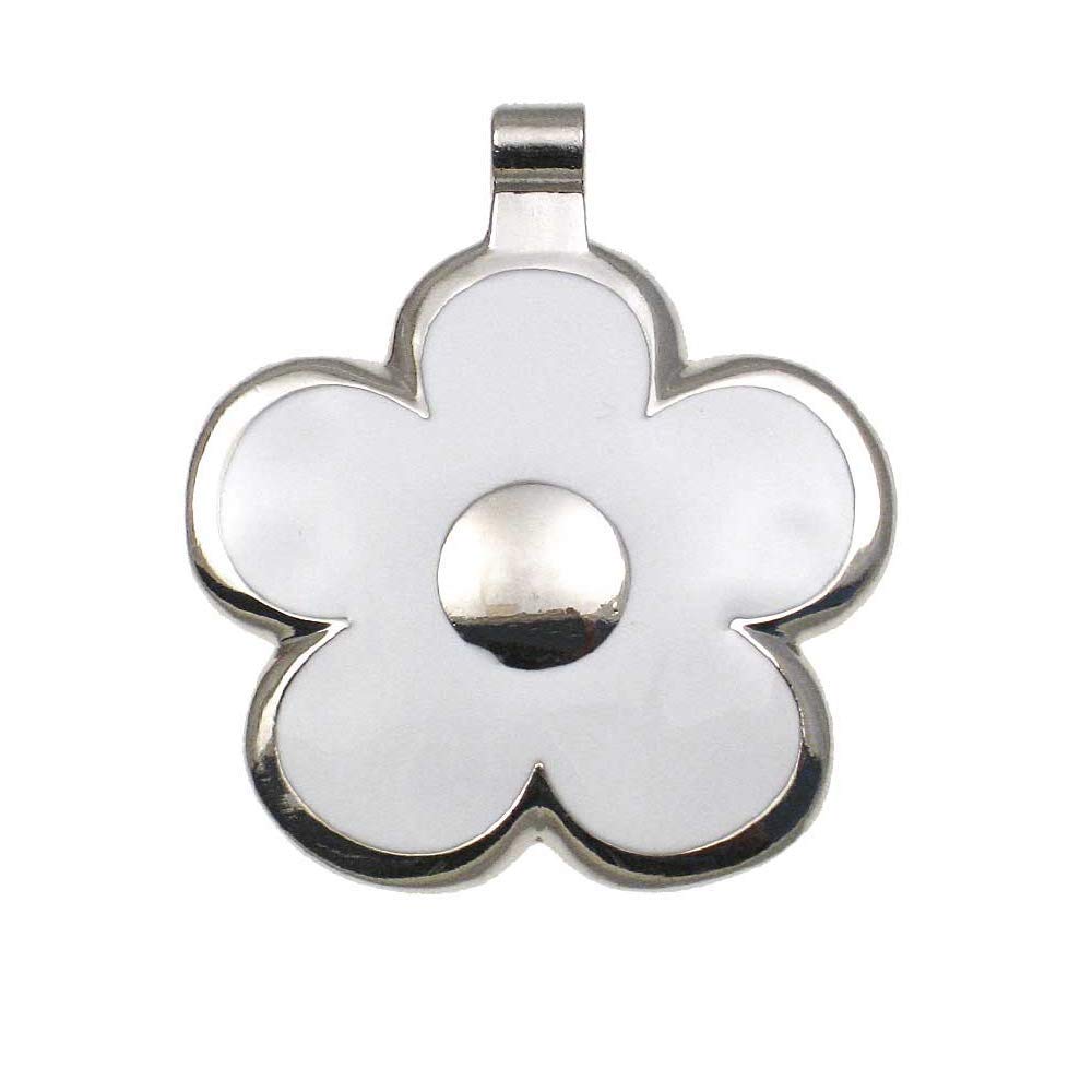 LuckyPet Flower Jewelry Pet ID Tag for Dogs and Cats, Easy to Read Personalized Engraving on Back Side, Small, Purple