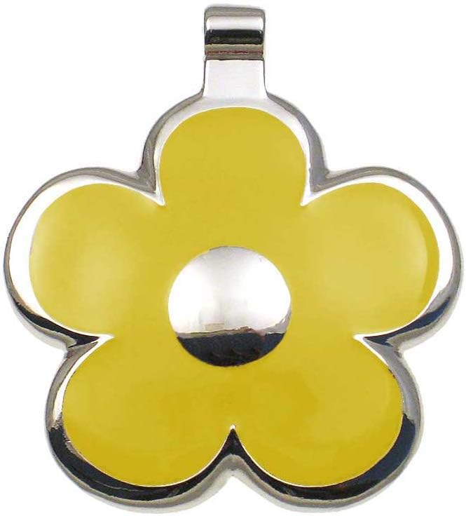 LuckyPet Flower Jewelry Pet ID Tag for Dogs and Cats, Easy to Read Personalized Engraving on Back Side, Small, Purple