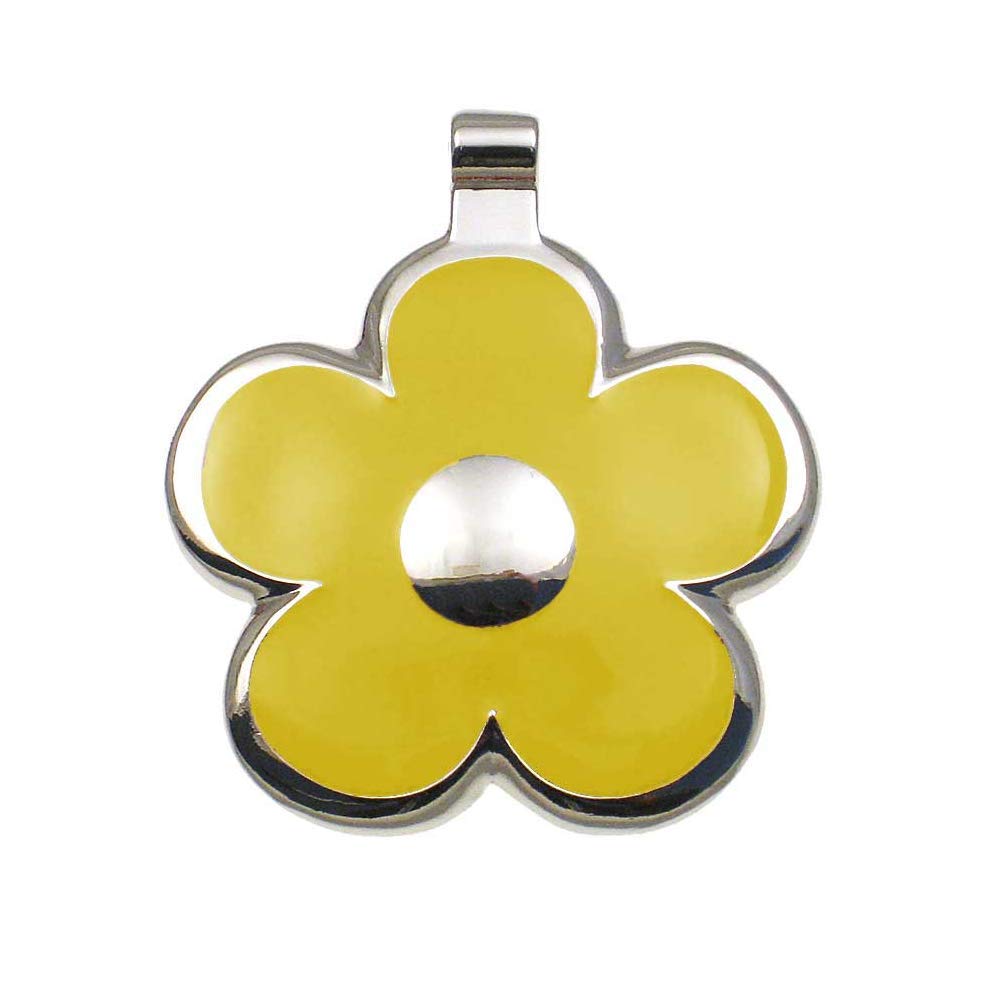 LuckyPet Flower Jewelry Pet ID Tag for Dogs and Cats, Easy to Read Personalized Engraving on Back Side, Small, Purple