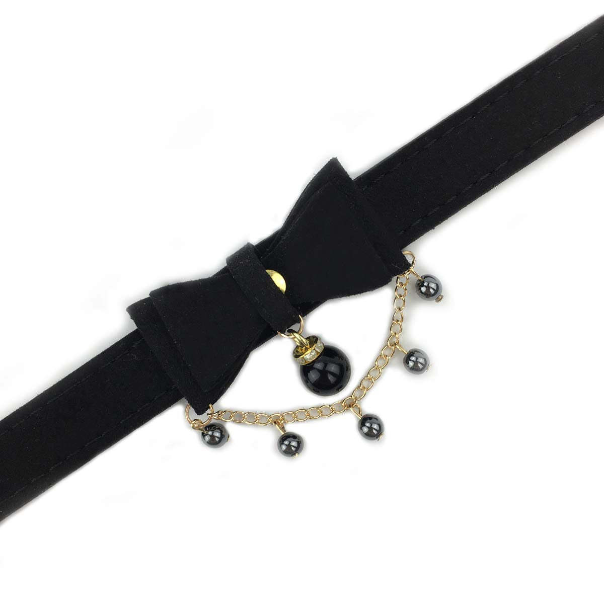 Bell Choker Collar Necklace Lolita Bow Collar Cat Kitty Velvet Necklace
