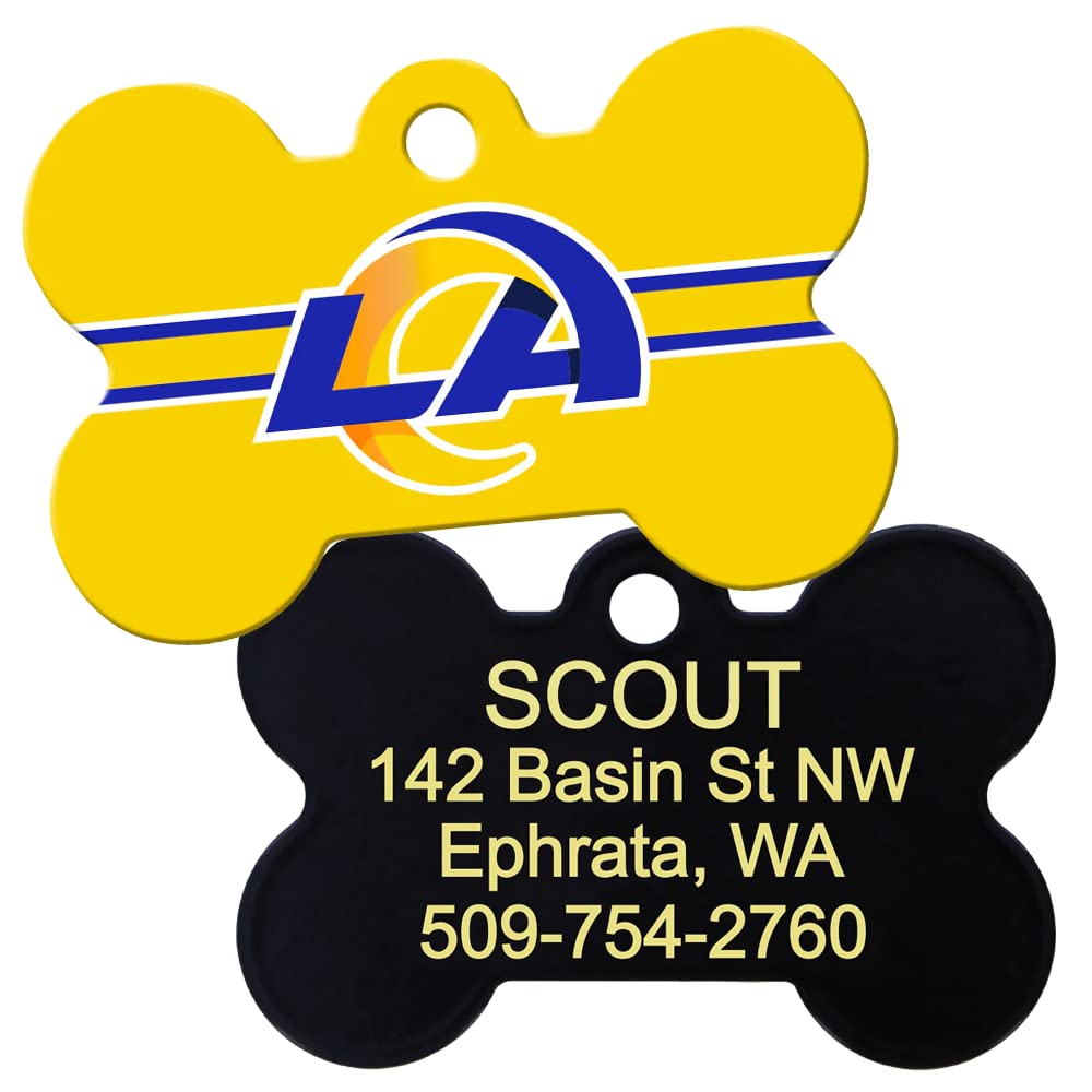 GoTags Personalized Pittsburgh Steelers Dog Tag, Brass Metal Bone Pet ID