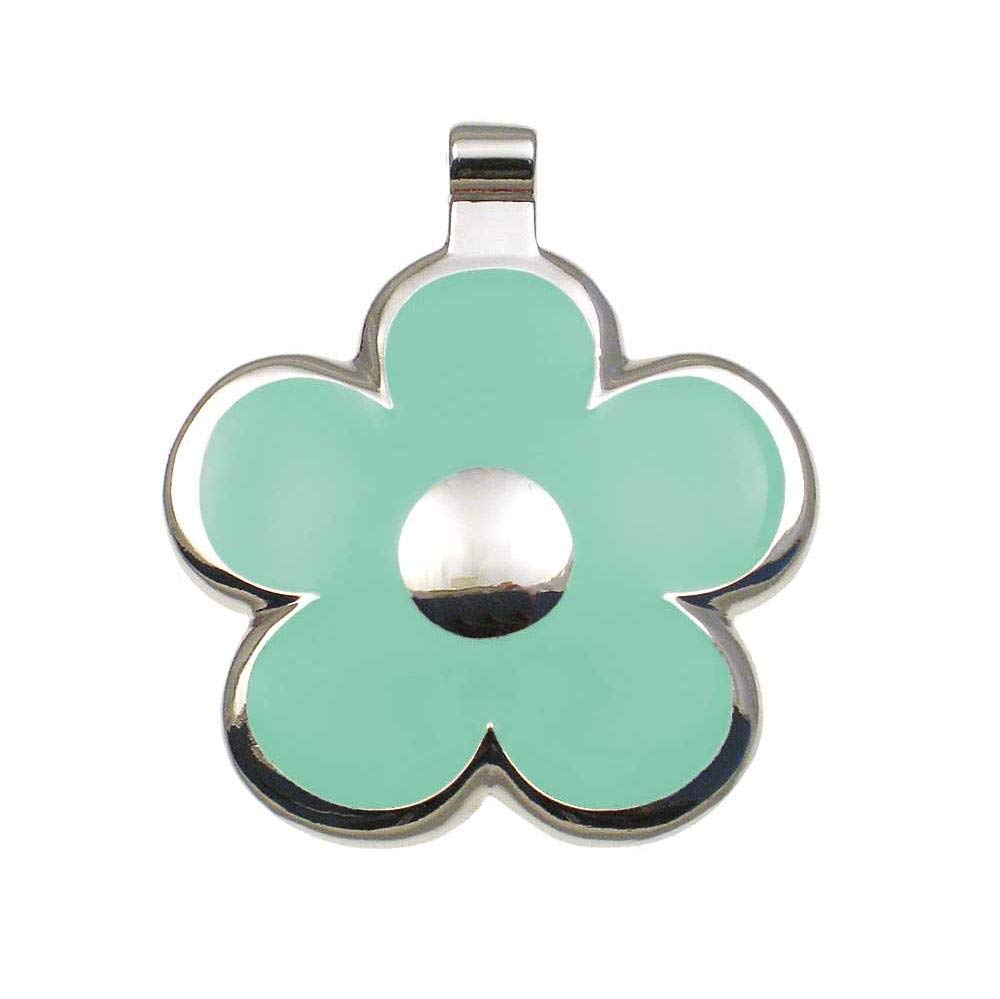 LuckyPet Flower Jewelry Pet ID Tag for Dogs and Cats, Easy to Read Personalized Engraving on Back Side, Small, Purple