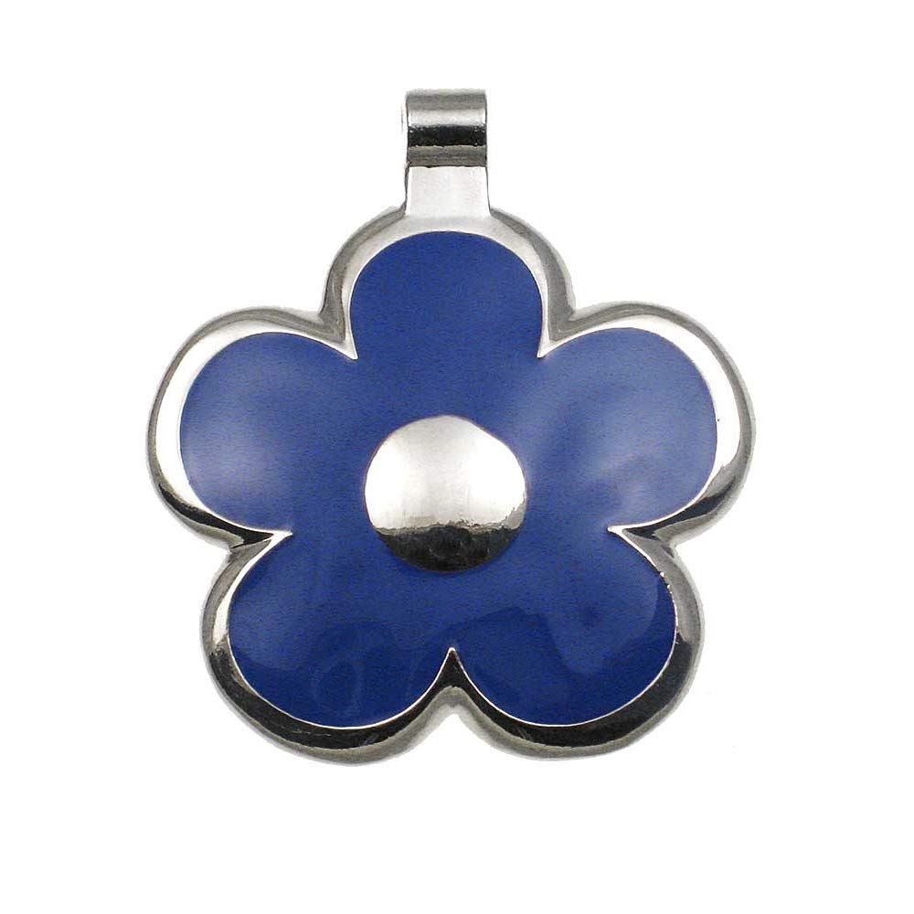 LuckyPet Flower Jewelry Pet ID Tag for Dogs and Cats, Easy to Read Personalized Engraving on Back Side, Small, Purple