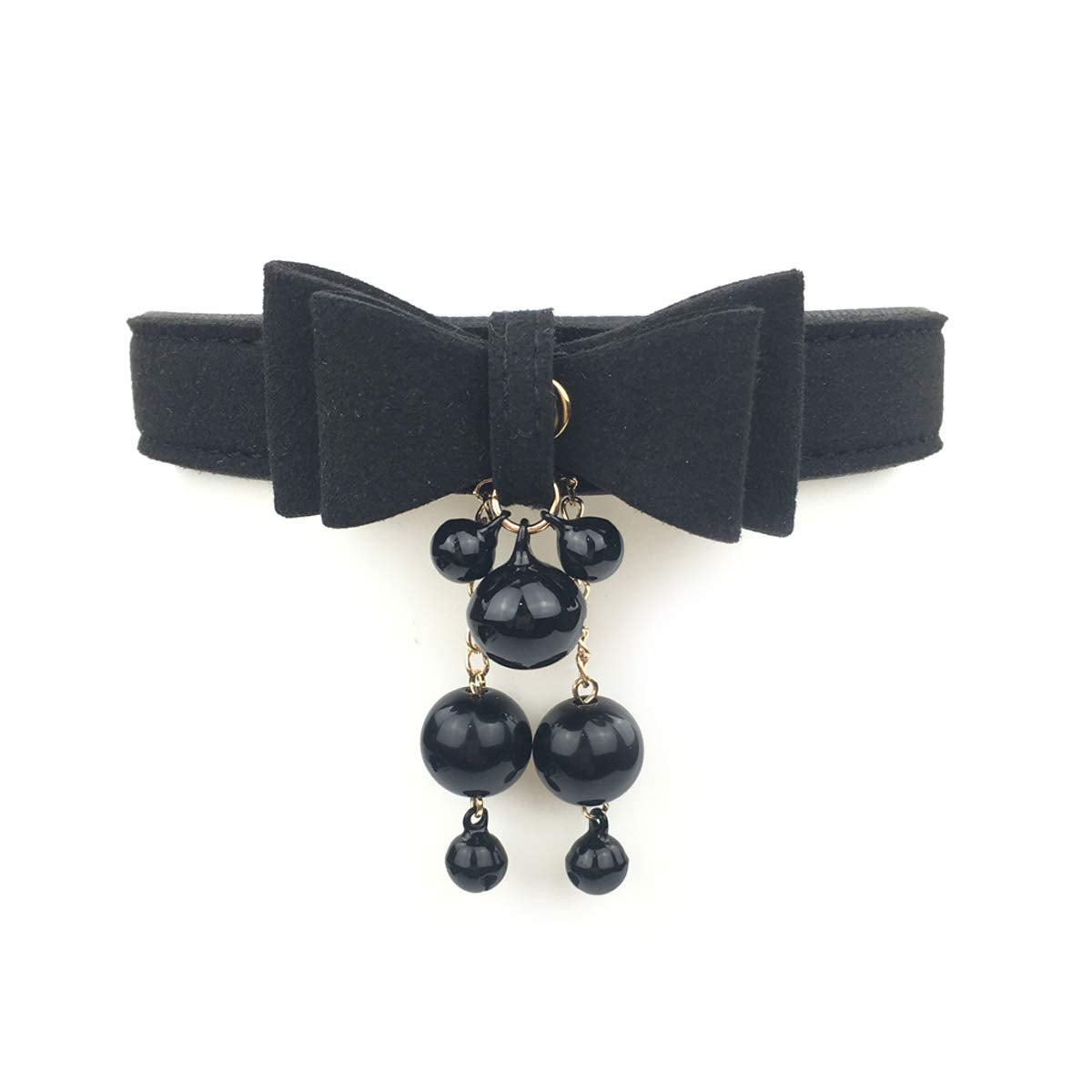 Bell Choker Collar Necklace Lolita Bow Collar Cat Kitty Velvet Necklace