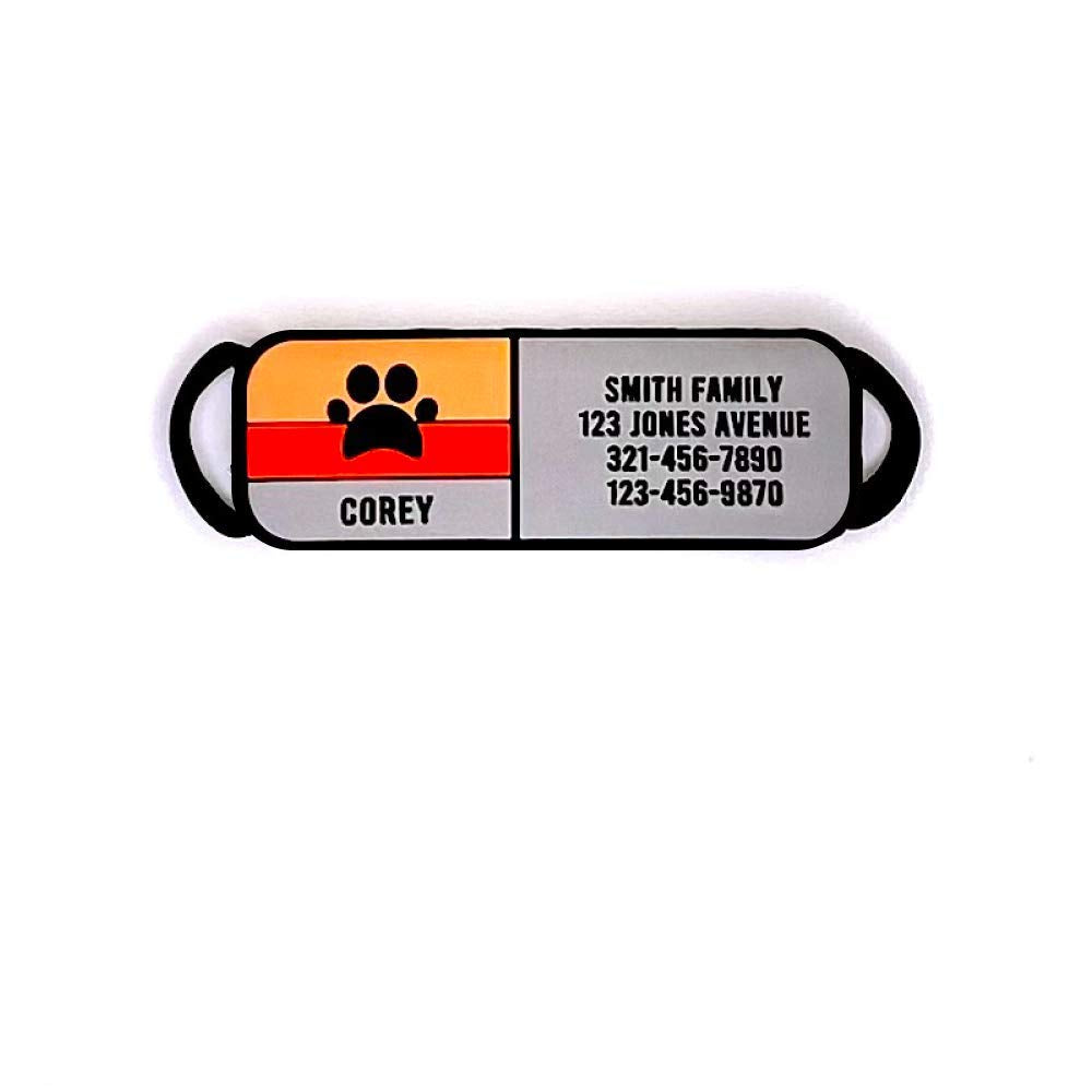 LYP Soundless Slide-On Collar Dog ID Tag - Designer Deep Engraved Silicone – Engraving Will Last - Pet ID Tags, Dog Tags, Cat Tags (Mountain, Medium)