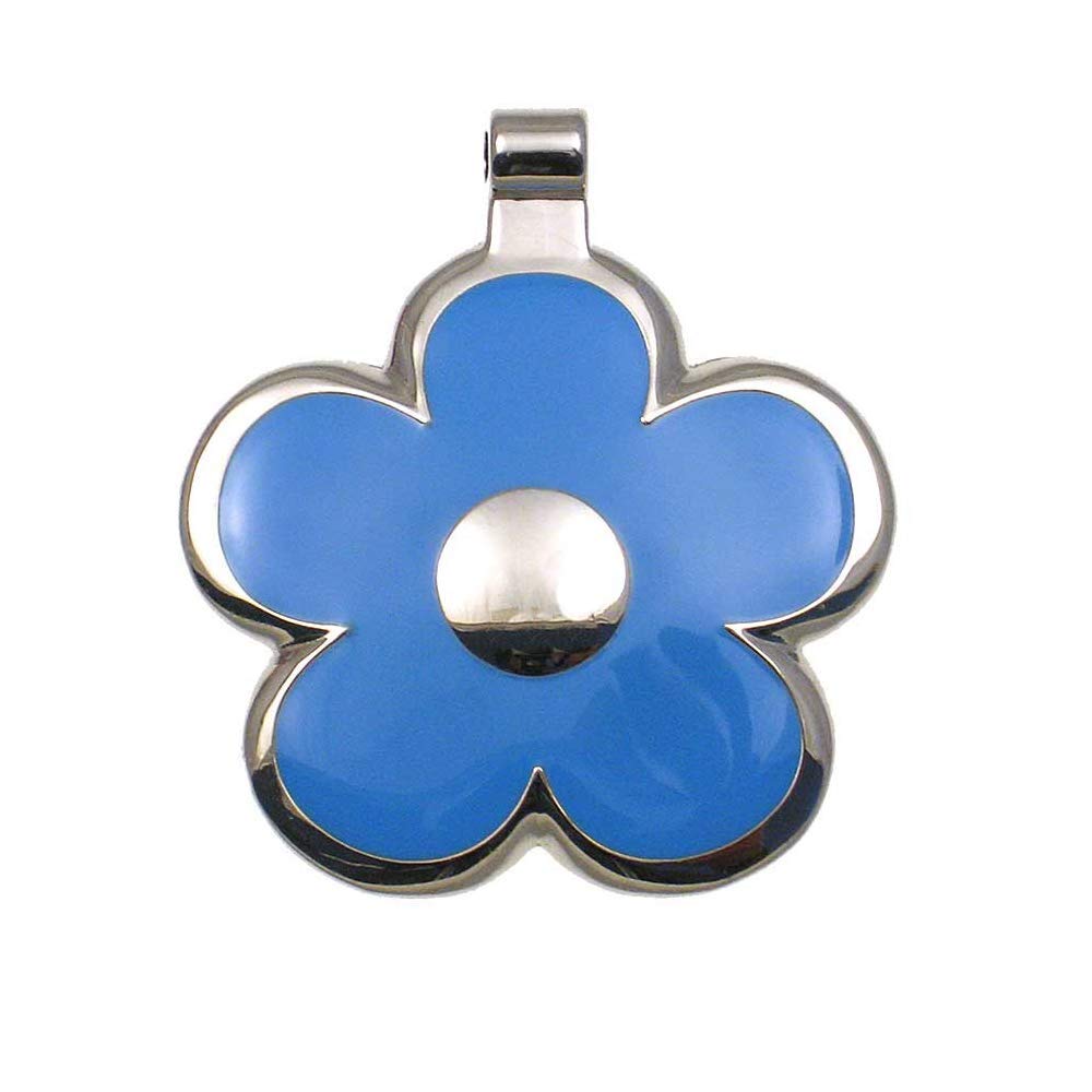 LuckyPet Flower Jewelry Pet ID Tag for Dogs and Cats, Easy to Read Personalized Engraving on Back Side, Small, Purple
