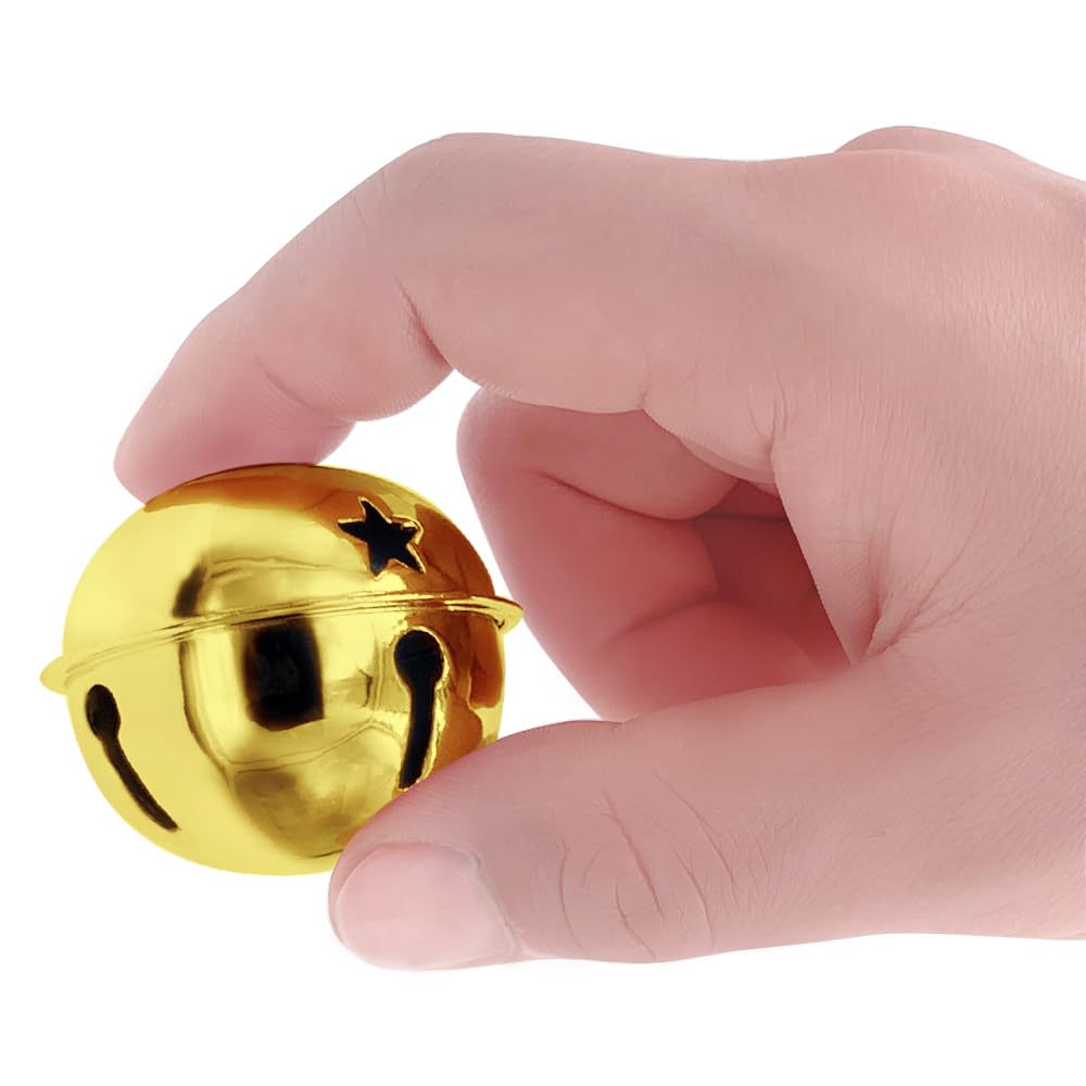 CLLOOTVE Large Craft Bells, 1.6Inch/ 40MM Metal Craft Bells for Holiday Home, Christmas Festival, Gifts, Party Wedding Decoration DIY Project, 16Pcs, Green