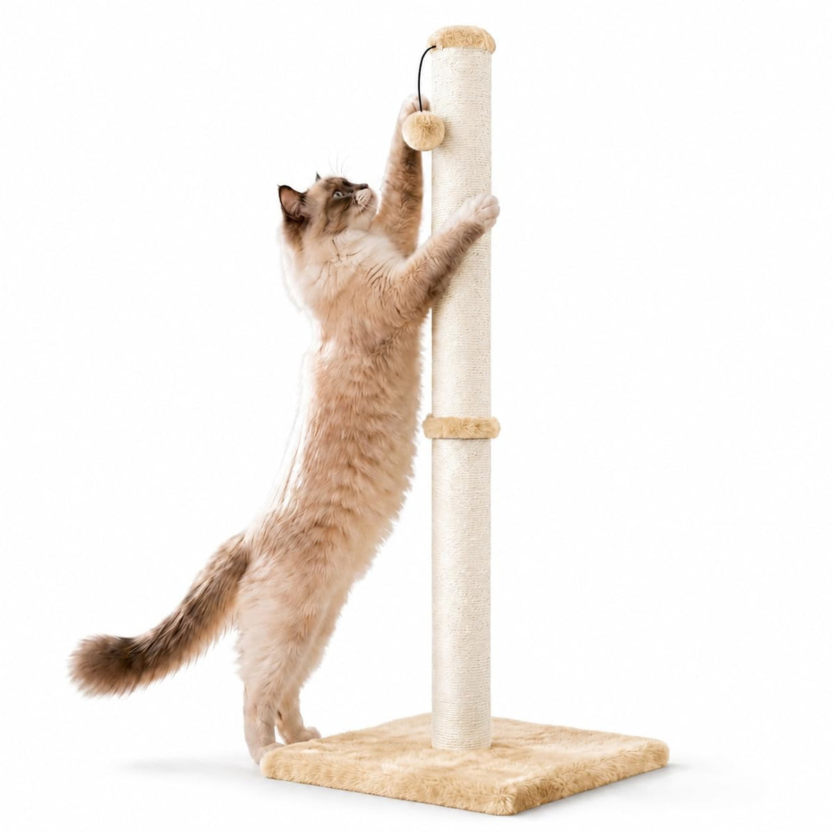 Dimaka Tall Cat Scratching Post Tree Scratcher with Sisal Rope, Grey