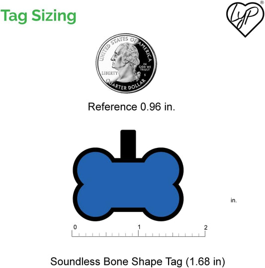 LYP Soundless Bone Pet ID Tag - Love Your Pets Largest Line of Silicone Dog ID Tags - No More Jingling Pet Tags -Durable - Never Fades – Personalized, Deep Engraved Silicone Dog Tag (1 Tag, Mid Blue)