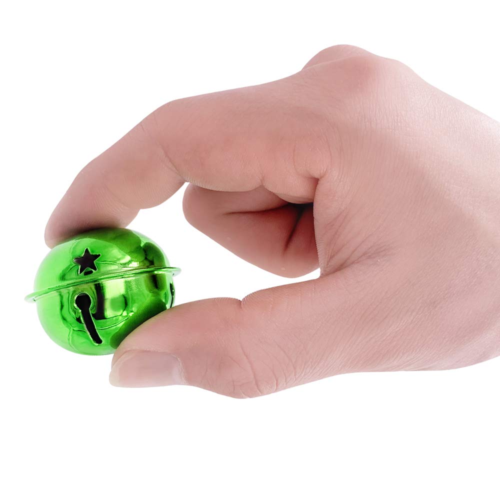 CLLOOTVE Large Craft Bells, 1.6Inch/ 40MM Metal Craft Bells for Holiday Home, Christmas Festival, Gifts, Party Wedding Decoration DIY Project, 16Pcs, Green