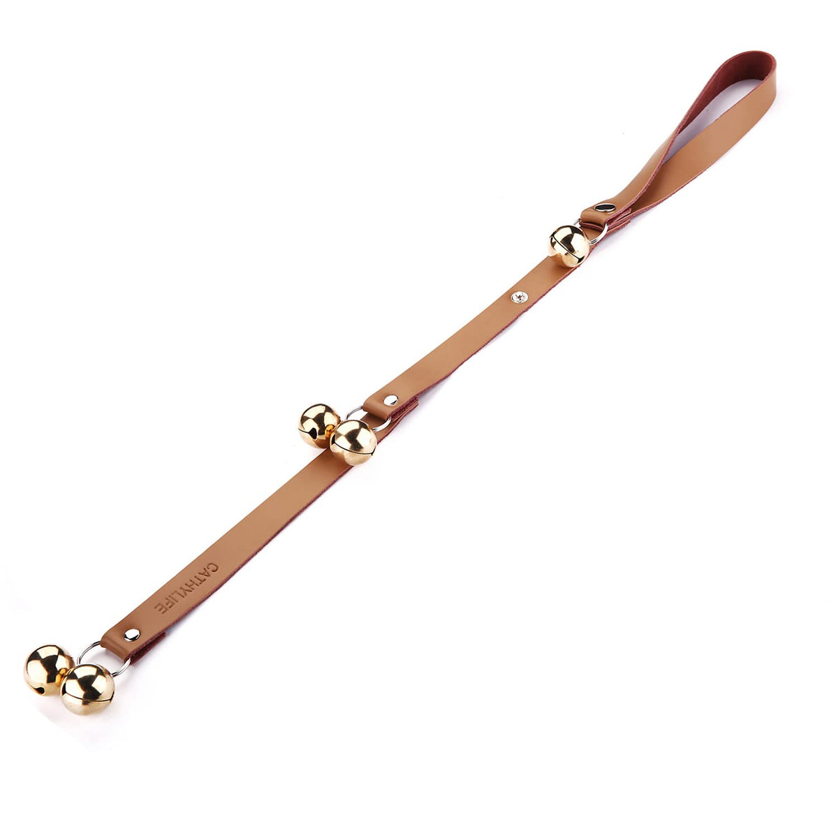 Leather Dog Doorbells to Go Outside, Brass Potty Training Bell