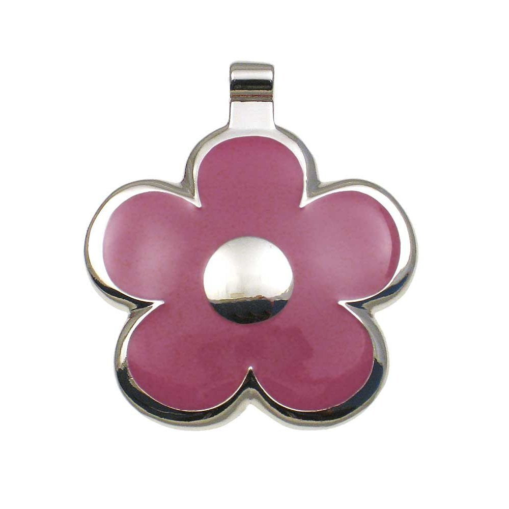 LuckyPet Flower Jewelry Pet ID Tag for Dogs and Cats, Easy to Read Personalized Engraving on Back Side, Small, Purple