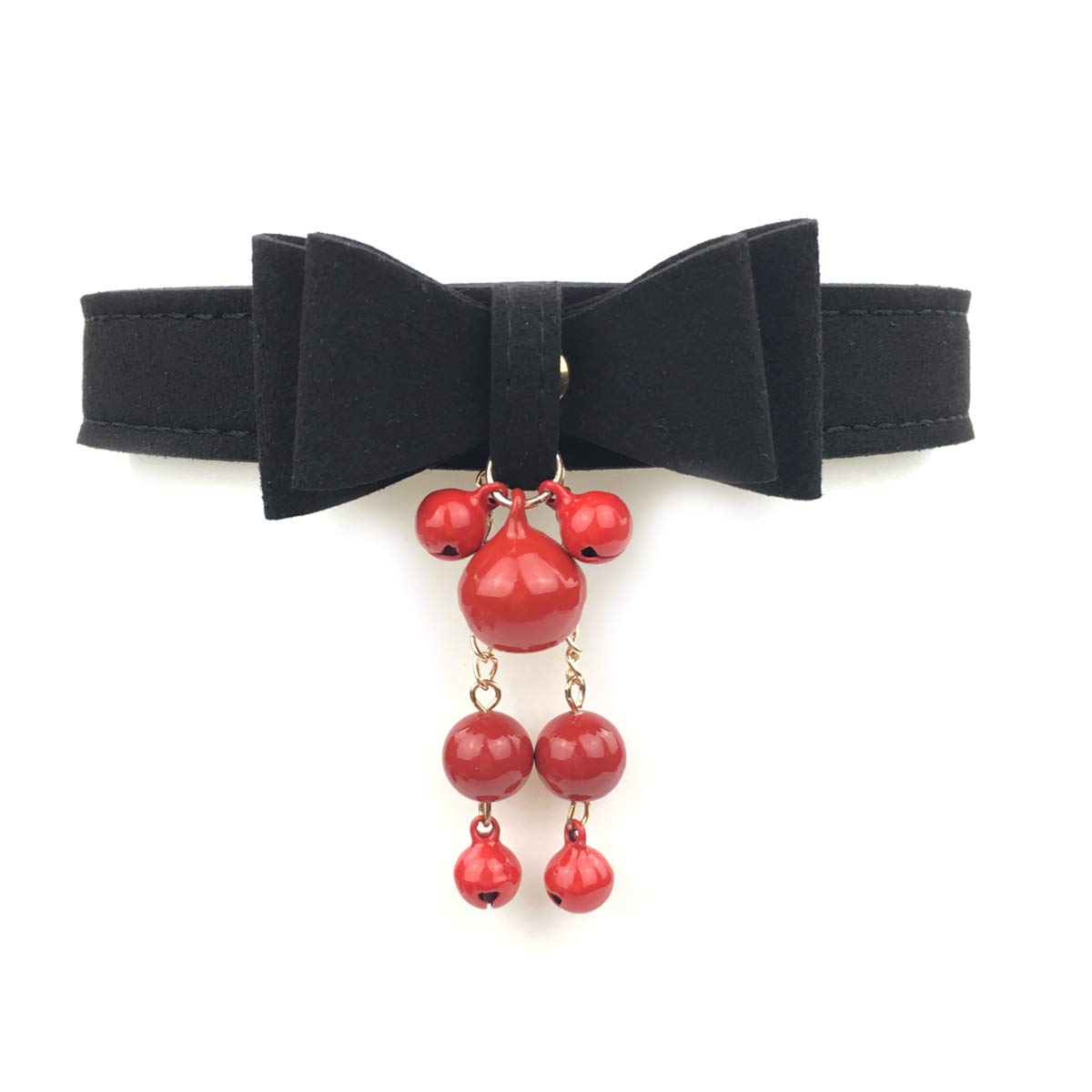 Bell Choker Collar Necklace Lolita Bow Collar Cat Kitty Velvet Necklace