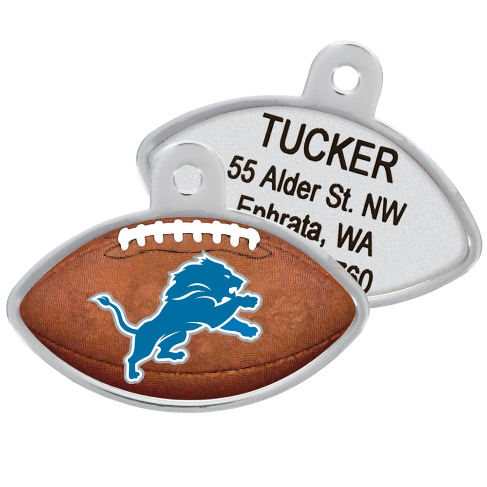 GoTags Personaized NFL Dog Tags, Kansas City Chiefs, Football Shape Custom Engraved Pet ID Tags