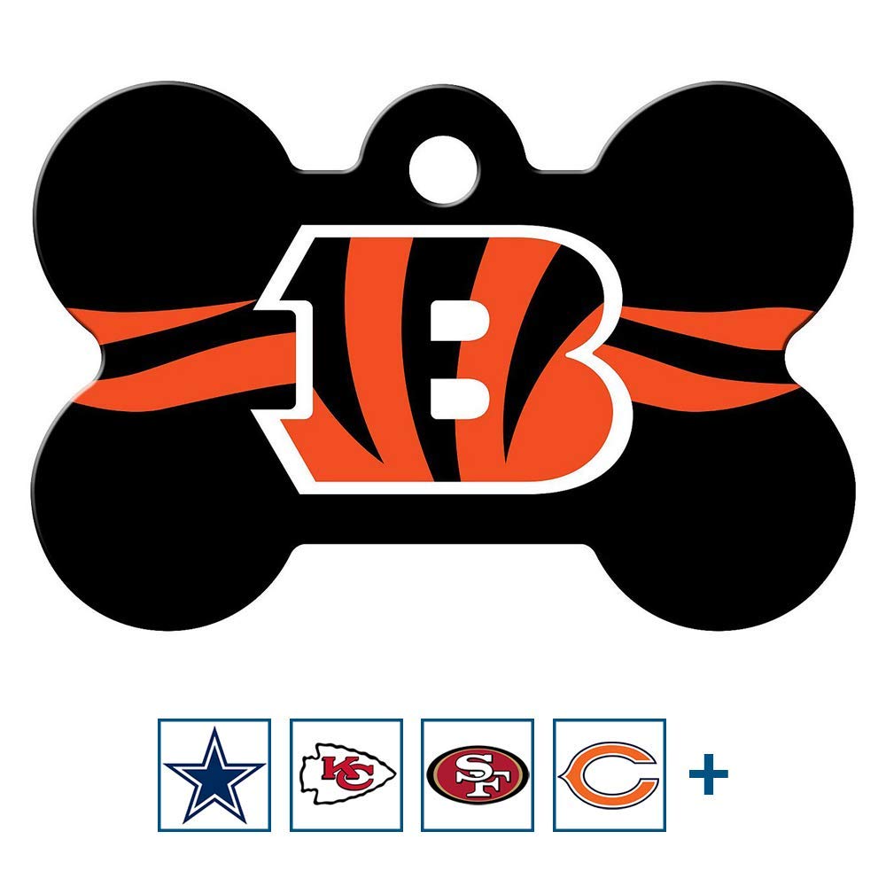 GoTags Personalized Pittsburgh Steelers Dog Tag, Brass Metal Bone Pet ID