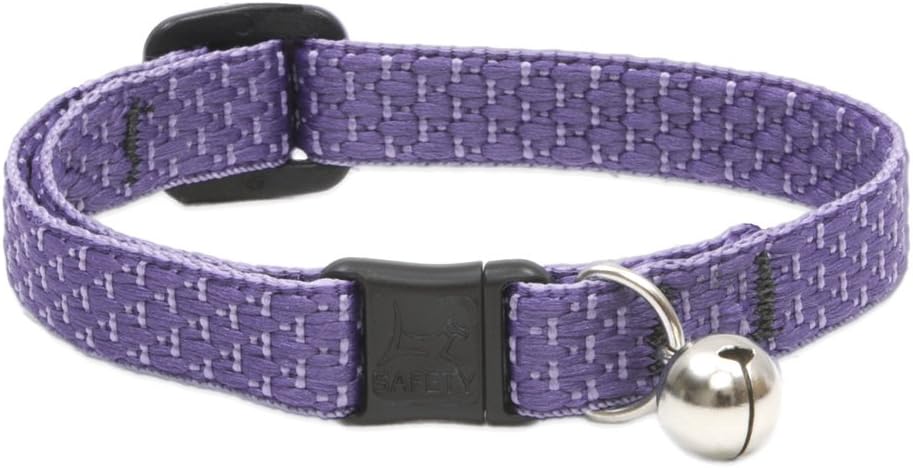 LupinePet Eco 1/2" Lilac Cat Safety Collar with Bell , 8-12"