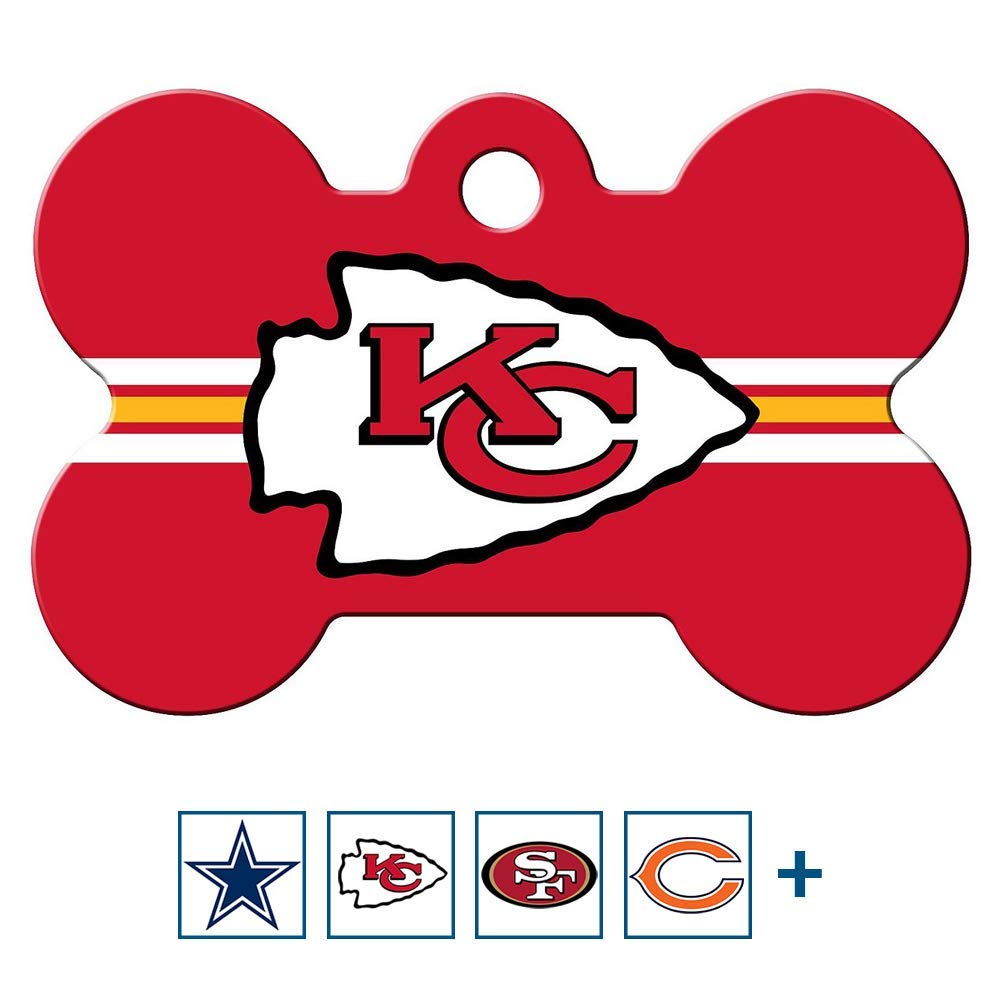 GoTags Personalized Pittsburgh Steelers Dog Tag, Brass Metal Bone Pet ID
