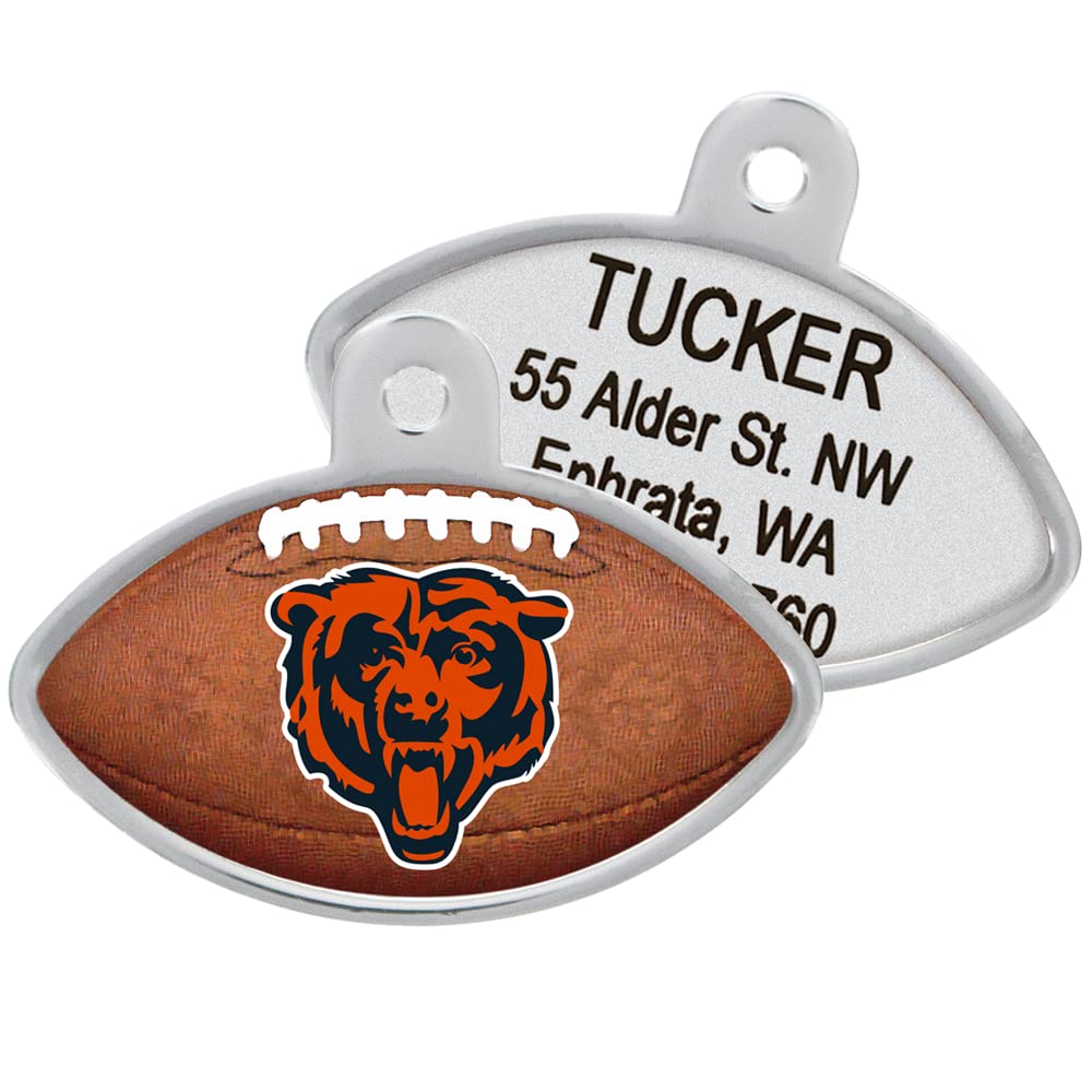 GoTags Personaized NFL Dog Tags, Kansas City Chiefs, Football Shape Custom Engraved Pet ID Tags