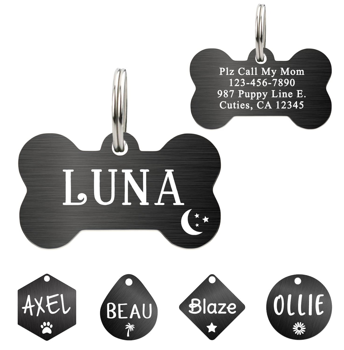 Ultra Joys Personalized Dog Cat ID Tag - Silver Round, Custom Your Own