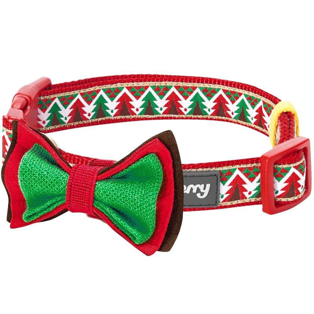 Blueberry Pet “Moments of Excitement” Christmas Snowman Adjustable Bowtie Dog Collar, X-Small, Fits 8"-11" Neck