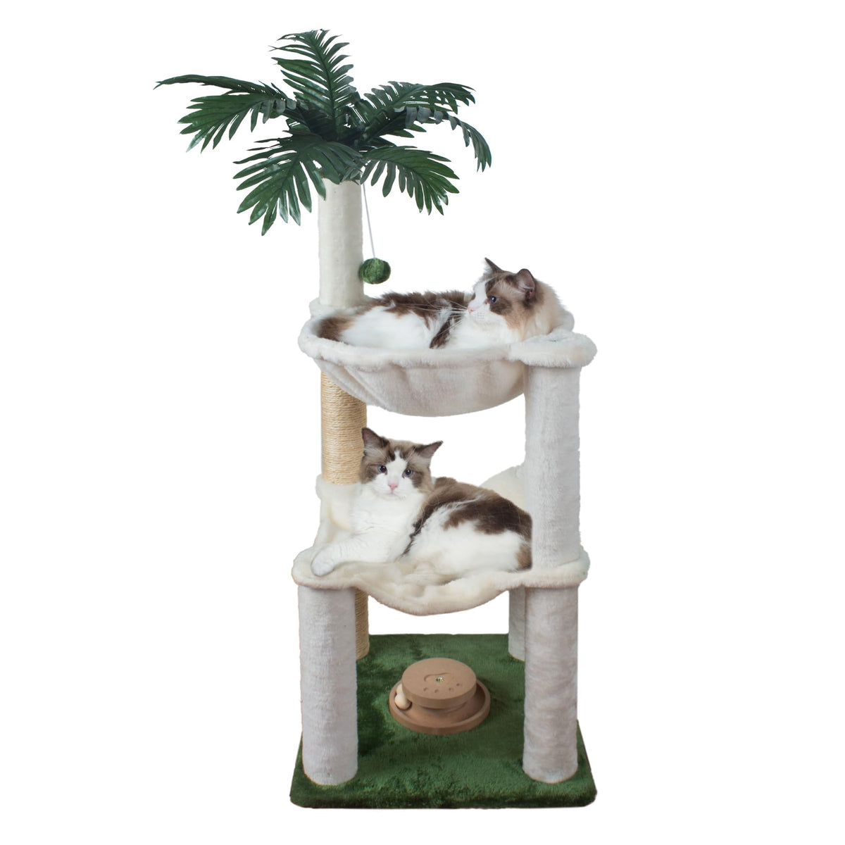 Fantasreen Cat Scratching Post 35'' Tall with Toy Mouse for Indoor Cats, Green
