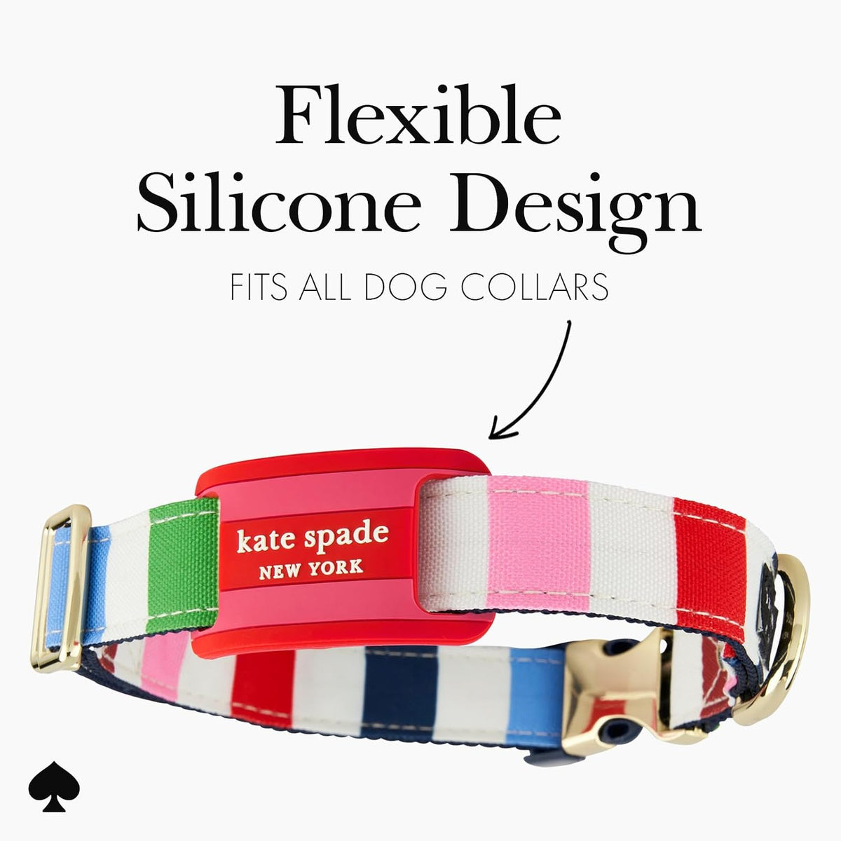 kate spade new york AirTag Dog Collar Holder - Seaside Stripe