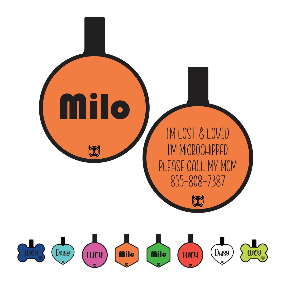 Silicone Silent Dog Tag Personalized with 5 Lines of Custom Deep Engraved Durable Soundless Pet ID Name Tag Bone Tiffany