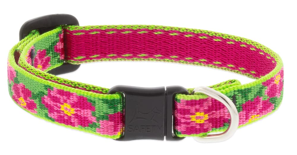 Lupine Cat Safety Collar with Bell 1/2" Wide Petunias adjusts 8-12"